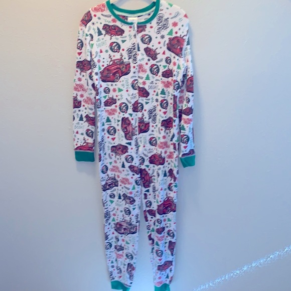 Buc ee’s Thermal Footless Zippy Pajamas Christmas Red Truck Print Youth XL - Picture 1 of 9